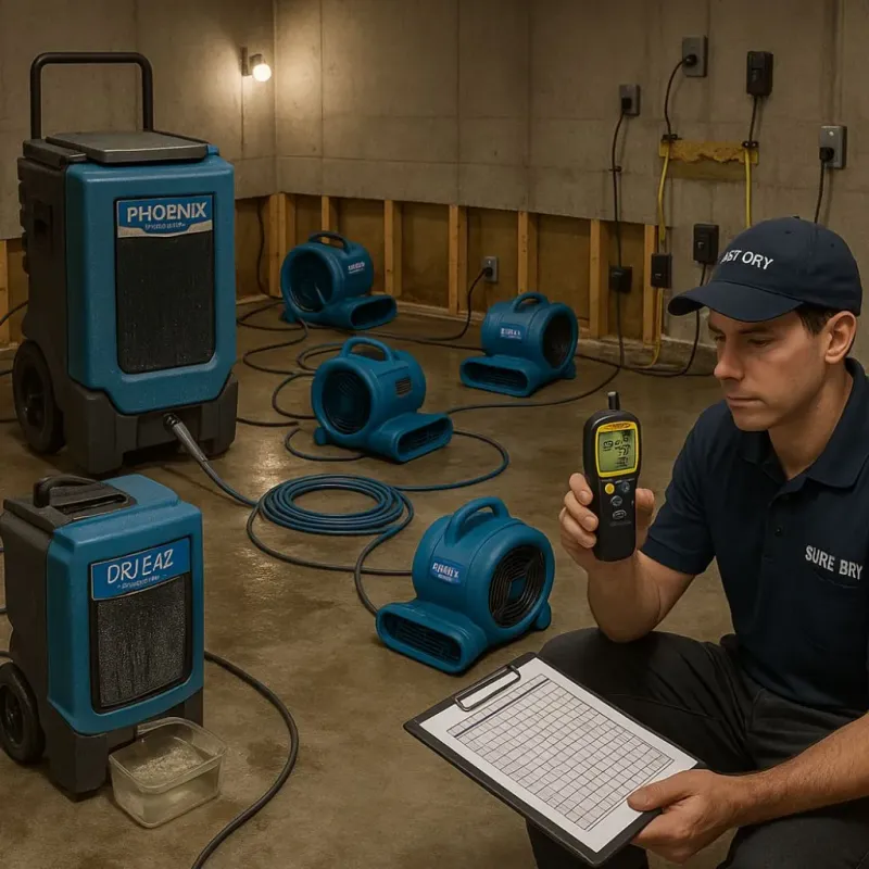Structural Drying and Dehumidification process in New Waterford, OH